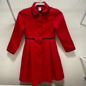Girl’s Red Christmas Long Coat